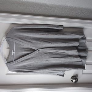 J Jill sweater one button linen blend high low design size L